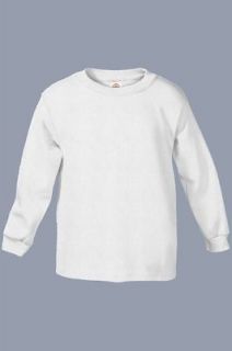 TODDLERS PLAIN BASIC LONG SLEEVE TEE SHIRT CREW NECK 2T 3T 4T 5T FREE 