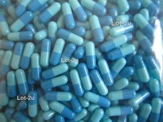 500 Empty gelatin blue blue capsules size 0 (size O Gel Caps 