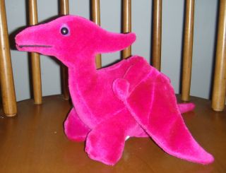 Purple Maroon Vintage Dinosaur Pterodactyl plush 1987 animal toys 