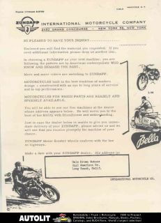 1956 zundapp z98 motorcycle bella scooter brochure 