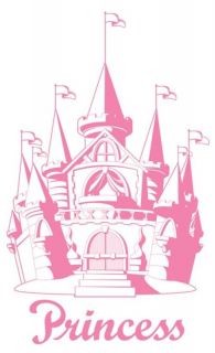 pink disney princess castle peel stick mural 02244 time left