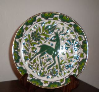 handmade green gold plate keramiko s rodos greece time left