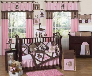 Newly listed CHEAP PINK BROWN TEDDY BEAR BABY GIRL CRIB COMFORTER 