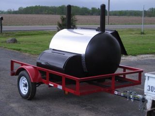   .BBQ 3,648 sq. inches/25.3 sq. ft SMOKER TRAILER PORTABLE PIT COOKER