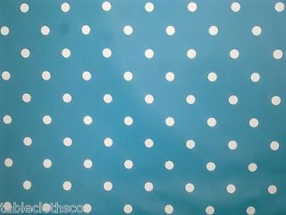 4m/55 ROUND teal dot wipe clean vinyl oilcloth cover wipeable TABLE 