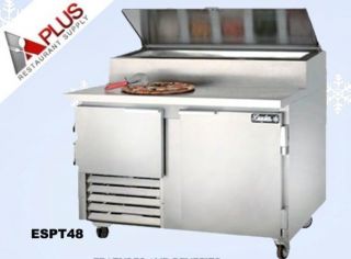 New Leader 1 1/2 Door Refrigerated Pizza Prep Table S.S Top 48