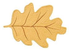   of 2 PCS Quilted,15 x 22 Shaped Placemat, Yellow Oak Leaf ,86158018