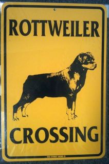 Rottweiler Crossing   metal sign   dog safety warning   Beware of Dog