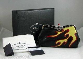 Prada Runway 2012 Flames Car Fender CLUTCH Bag Frame Leather MPRS