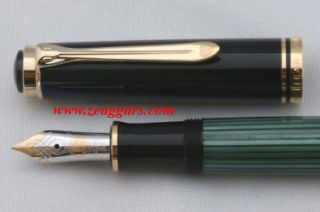 pelikan souveran m600 black green fountain pen new from hong