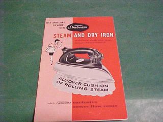 vintage sunbeam steam dry iron care use booklet time left