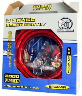 new bullz audio epak4r 4 gauge amplifier amp wiring kit