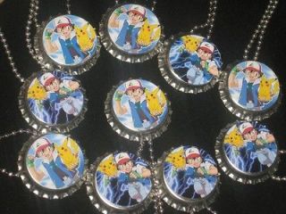 pokemon bottlecap ball chain necklace lot of 20 party favors