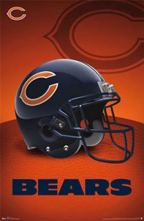 chicago bears official nfl team helmet logo poster 2012 from