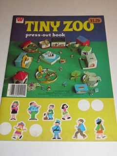 1972 whitman press out book tiny zoo unused time left