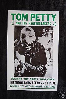 tom petty the heartbreakers 1991 tuor poster meadowla time left