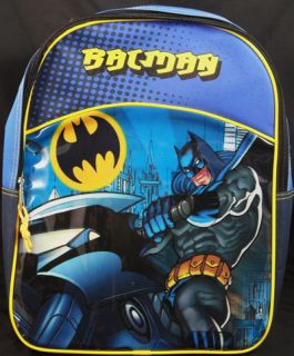 nwt blue batman backpack bag tote back pack 16 inch