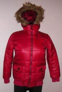 BURBERRY CHILDRENS KIDS POPPY RED FAUX FUR PUFFER PARKA COAT JACKET 