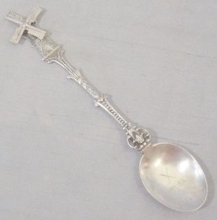   .833 SILVER MOVEABLE WINDMILL PRESENTATION SPOON – XMAS 1953