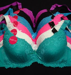 lot of 3 sexy lace embroidered push up bras nwt