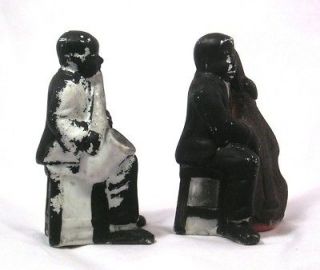 Vintage Nice Older Porcelain Pair Figurines Black Jazz Musicians G2