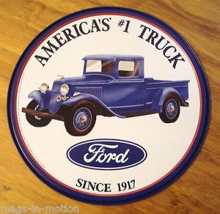   METAL ROUND SIGN SINCE 1917 AMERICAS #1 TRUCK PU PICK UP BED PARTS
