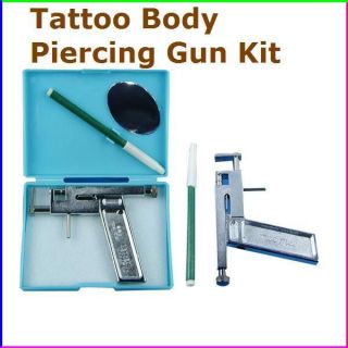   New Alloy Ear & Nose Tattoo Body Piercing Gun Tool Kit with Case/Pen
