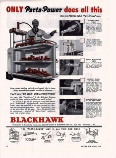 ad for blackhawk porto power line from 1950 time left
