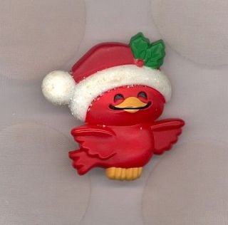 1982 Hallmark Cards, Inc. Cute Red Christmas Cardinal Pin  Fun for the 