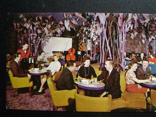 Rochester Manger Hotel Purple Tree Lounge Piano Bass & Drums Postcard 