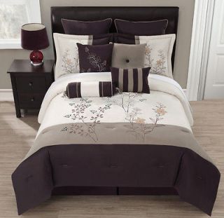14 Piece King Rachel Chocolate/Taup​e/Cream Bed in a Bag Set