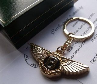 GOLD BENTLEY KEYRING MULSANNE CONTINENTAL PURE 24K FINISHED KEY FOB IN 