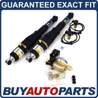 NEW REAR AIR RIDE SUSPENSION SHOCKS & COMPRESSOR KIT FOR CHEVY GMC 