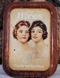 VINTAGE HIRES ROOT BEER METAL ADVERTISING SIGN TRAY PLAQUE PICTURE
