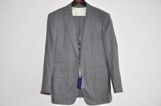 5495 ralph lauren purple label 3 piece wool suit 42 l