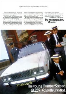 HUMBER SCEPTRE ROOTES RETRO A3 POSTER PRINT FROM 60s ADVERT