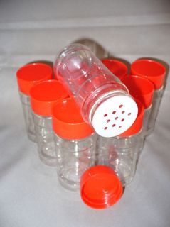 plastic spice bottles jars 4 oz sifter caps lot of