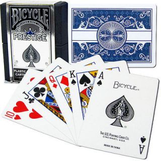 bicycle prestige 100 % plastic playing cards 1 deck blue