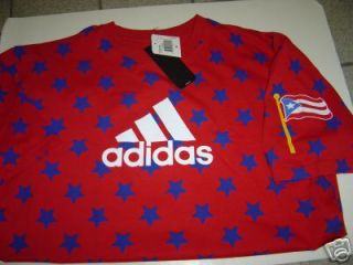 new mens adidas red puerto rico s s tshirt size m