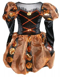   Set with Cape & Hat Party Witch Pumpkin Halloween Fancy Costume New
