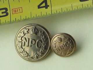1940s NPC Canada brass uniform buttons badge scully KINGS Crown