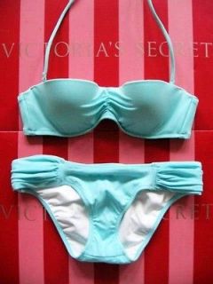 New Victorias Secret Beach Sexy SPA BLUE Push Up Bikini Set 36B M