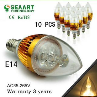 10PCS Cree E14 AC85~265V Warm White LED Candle Bulb Spotlight Light 