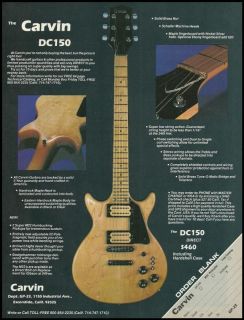 THE 1980 CARVIN DC150 ELECTRIC GUITAR AD 8X11 FRAMEABLE ADVERTISEMENT
