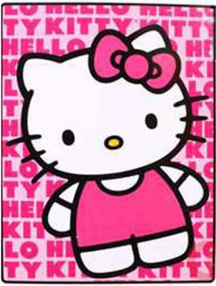 Sanrio Hello Kitty Pink Royal Plush Raschel Twin Size Throw Blanket