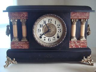 antique ingraham co colum mantle clock  76
