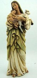 Mother Virgin Mary And Baby Infant Christ Jesus Lamb Statue Protection 