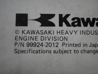 USED Kawasaki GA1000A GA1400A Portable Generator Workshop Manual