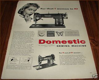 1954 domestic imperial sewing machine ad w de luxe  10 99 