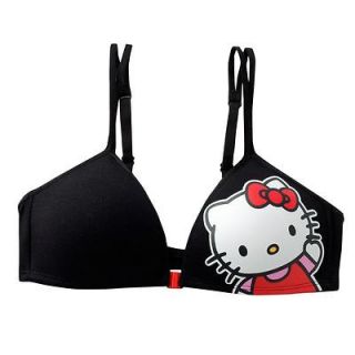 NWT ~ BLACK~ Hello Kitty Bras Bra Juniors Women Girl Padded Size 34A 